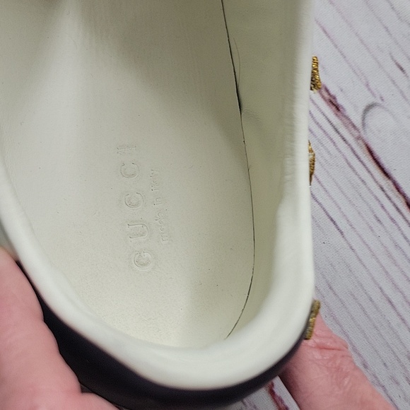 GUCCI ACE LOVED White Leather Sneakers with Red and Gold Accents SIZE 40 - Picture 9 of 14